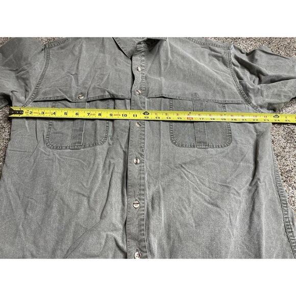 Vintage Grass Roots Green Cargo Utility Hiking Camp Shirt Safari Large - Picture 5 of 5